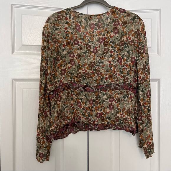 J.Jill Multicolored Floral Blouse Size LP - Picture 5 of 9